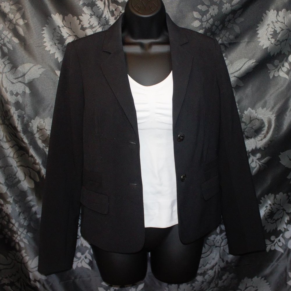 calvin klein womens 2 button blazer black